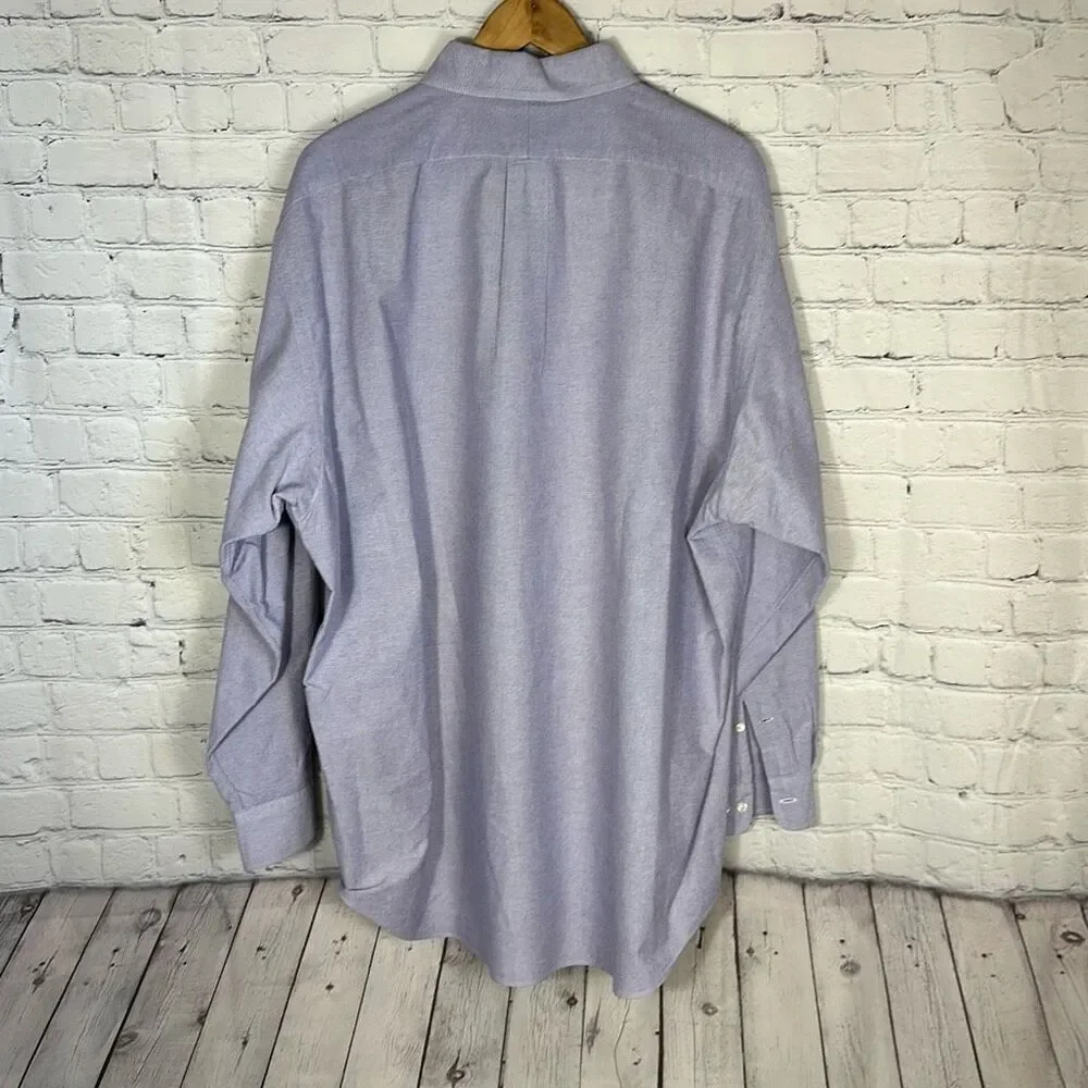 Ralph Lauren Color Pony Yarmouth Cotton Oxford Dress Shirt Purple Mens 17 1/2 34